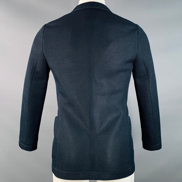 EMPORIO ARMANI Size 34 Regular Navy Textured Polyester Sport Coat - Picture 4 of 9